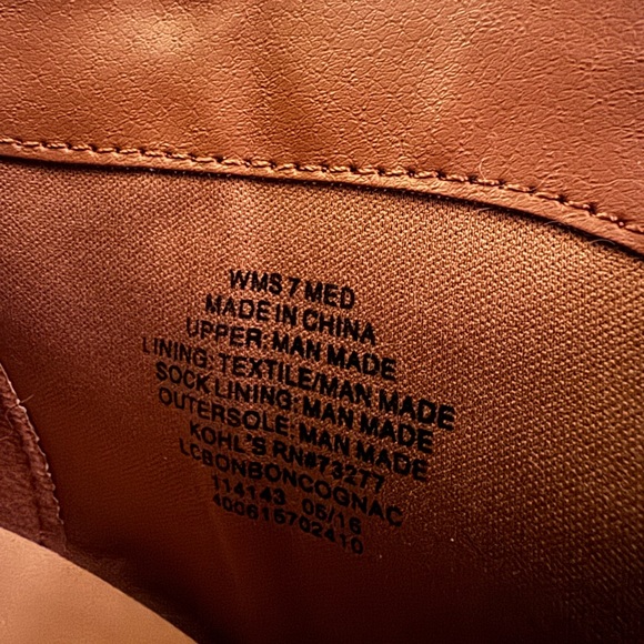 🤠LC LAUREN CONRAD COGNAC SIZE 7 ZIP UP CHUNKY HEEL BOOTIES WESTERN BOOTS 🤠 - Picture 7 of 7